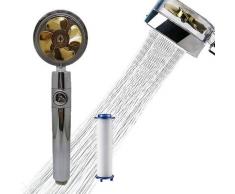 Pommeau de douche à hélice, filtre de douche à 360 ° à haute pression, pomme de douche rotative à