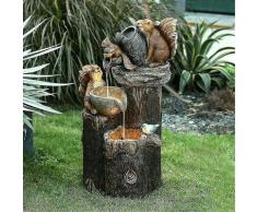 Lts Fafa - Statue de jardin de pelouse Sculpture d'eau Fontaine animale décorative avec lumière