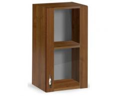 Élément mural de cuisine avec 1 porte vitrine antique en noyer Cm 40x32xH 72