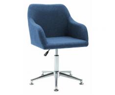 Topdeal Chaise pivotante de bureau Bleu Tissu