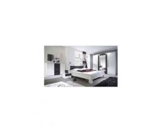 Azura Home Design - Chambre VERA 180x200 cm , blanc et noir - ARMOIRE: avec armoire - Noir
