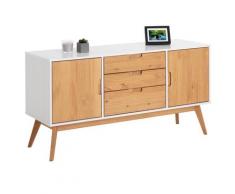 Idimex - Buffet TIVOLI design vintage scandinave nordique commode bahut vaisselier 3 tiroirs 2