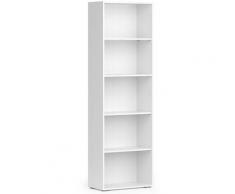 Étagère Bibliothèque Étagère debout Classeur livres Cabinet 190cm Blanc