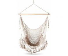 Damay - Top Hamac Chaise Suspendu Fauteuil Suspendu Polyester-Coton en Beige Siège Fauteuil Charge