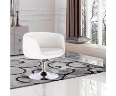 Mercatoxl - MercartoXL chaise de bar-salon avec repose-bras imitation cuir blanc