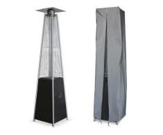 Chauffage d'extérieur avec sa housse intégrale - Arctic 13kW Gris foncé - Parasol chauffant gaz