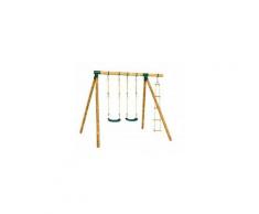 Portique en bois CHEYENNE - 2 balançoires + 1 échelle