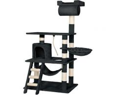arbre à chat STOKELEY 141 cm - griffoir, grattoir geant, cadre d´escalade pour chat - noir