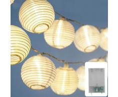 Geschenke - Guirlande lumineuse LED Lampion lampe deco – Lanterne en papier blanc kraft - Longueur