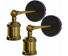 2 Pack Applique Murale Industrielle Lampe Murale Intérieur Suspension Réglable en Métal, Décoration