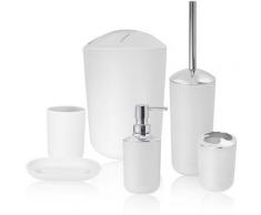 6Pcs Salle De Bains Accessoire Set Poubelle Porte-Savon Distributeur Gobelet Porte-Brosse à Dents