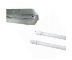 Silamp - Kit de Réglette LED étanche Double pour Tubes T8 120cm IP65 (2 Tubes Néon lumineuse LED