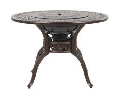 Beliani - Table de jardin marron foncé ø 105 cm avec braséro grill intégré MANFIRA