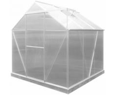 Serre de Jardin en Polycarbonate/Aluminium Lunada - 3,63 m² 188x193x190 cm avec Base 3 Modules