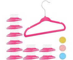 100x Cintres enfants en plastique antidérapant vêtements bébé enfant velours HxlxP: 18 x 28 x 0,5