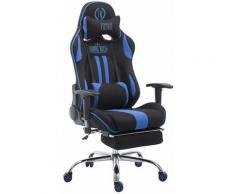Fauteuil de bureau racing Limit tissu avec appui-pieds noir/bleu