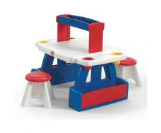 Creative Project Bureau & 2 Tabourets d'enfant | Table de créativité en plastique avec espace de