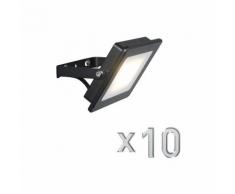 Projecteur LED Radius 1 20W noir - set de 10 Qazqa Moderne Luminaire exterieur IP65
