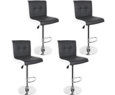 Jeobest - 4xTabourets de Bar Barre et Repose-Pieds Chromés Rotatif à 360 Dégrées pour Bar