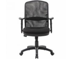Chaise pivotante de bureau Köln - avec dossier respirant, noir - Coloris habillage: noir
