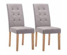 Boston - Lot de 2 Chaises Gris Taupe Capitonnées