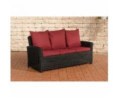 Canapé 3 places Fisolo 5 mm polyrotin rond rond/noir Rouge rubin