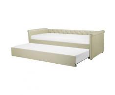 Beliani - Lit gigogne en tissu beige 80 x 200 cm LIBOURNE