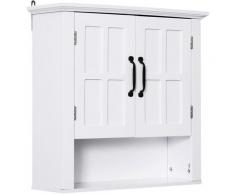 Armoire haute murale de salle de bain ou WC placard 2 portes 2 étagères niche dim. 60L x 20l x 58H