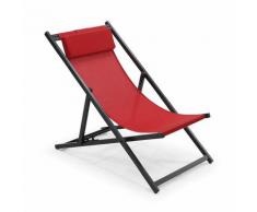 Chilienne pliante avec repose tête - Rouge