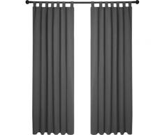 Deconovo - Lot de 2 Rideaux Occultant Isolant Thermiques Salon à Pattes, Taille Moyenne, 140x220