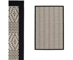 Tapis indoor outdoor noir et blanc antidérapant 60x90cm - Collection Ethnik