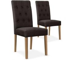 Lot de 2 chaises Cecil Tissu Taupe - Taupe