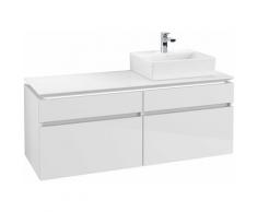Meuble sous-lavabo Villeroy & Boch Legato B135, 1400x550x500x500mm, lavabo à droite, éclairage LED,