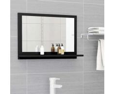 Vidaxl - Miroir de salle de bain Noir 60x10,5x37 cm Aggloméré