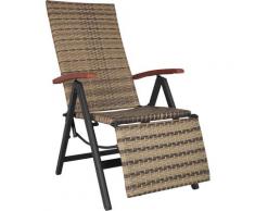 Tectake - Fauteuil de relaxation avec repose-pieds - fauteuil exterieur, fauteuil pliant, transat