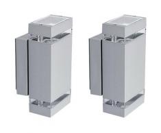 Lot de 2 appliques murales lumières éclairage extérieur jardin vers le bas lampe de porte de maison