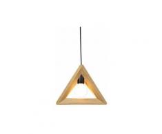 Suspension Design Triangle en Bois 32cm 110-220V Corde Ajustable-Luminaire Suspension Salle à Manger