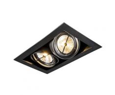 Spot à encastrer Oneon 111-2 noir Qazqa Design, Moderne Luminaire interieur