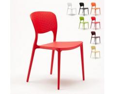 Chaise cuisine bar café polypropylène empilable intérieur et extérieur Garden Giulietta | Rouge