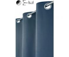 Rideau Occultant Grande Largeur Grande Hauteur 275 x 280 cm à Oeillets Uni Bleu Foncé - Bleu