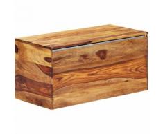 Hommoo Coffre de rangement 80 x 40 x 40 cm Bois massif de Sesham