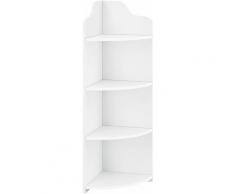 Étagère d'angle pour salle de bain meuble de rangement avec 4 surfaces de stockage bois composite