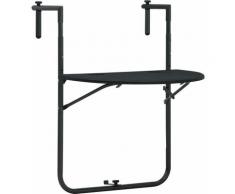 Table de balcon Noir 60x64x83,5 cm Plastique Aspect de rotin