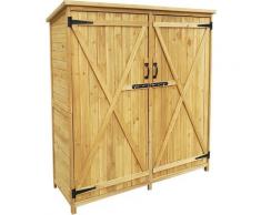 Armoire de jardin 2 portes 1350x500x1540 mm Bois d'épicéa Toit goudron Armoire outils Remise Jardin