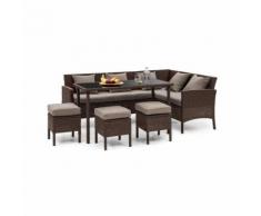Blumfeldt Titania Lounge Salon de jardin complet polyrotin marron