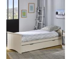 Lit gigogne 80x190 bois perle