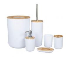 Accessoires salle bain Set Porte-brosse à dents Bambou Comptoir en bois Autoportant Distributeur