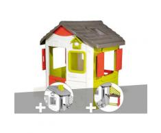 Cabane enfant Neo Jura Lodge + Cheminée + Cuisine d'été - Smoby