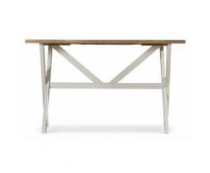 Table Haute Bois Blanc Césuré 160x105x88.5cm - Décorations d'Autrefois - Blanc