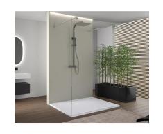 Espace de douche sans porte EX105 en verre véritable nano - clair - largeur sélectionnable: 1400mm